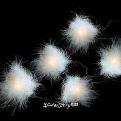 Kaemingk / LED garland with batteries Fuzzies 2.1 m, 8 warm white lamps, transparent PVC, IP20