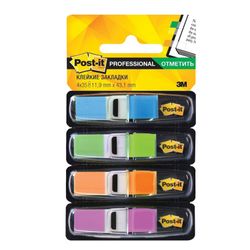 Bookmark adhesive POST-IT Professional, plastic, 12 mm 4 colours x 35 PCs