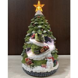 Kaemingk / Glowing Christmas composition Elegant Christmas tree 38 cm with a moving train