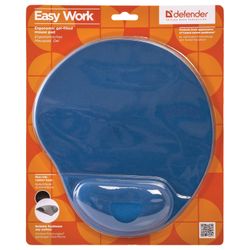 DEFENDER / Mouse pad Easy Work, blue, polyurethane + lycra coating, 260x225x5 mm, blue