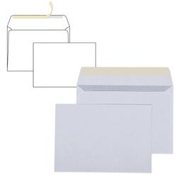 Envelopes C6 (114x162 mm), tear-off strip, white, SET of 1000 PCs, inner sealing