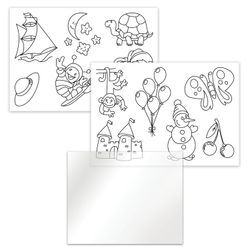 Paint on glass (stained glass) BRAUBERG, 6 colors in 20 ml (fluorescent 1), 12 templates, suspension