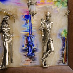 Золотая антилопа / Painting "Couple. Embankment" with illumination