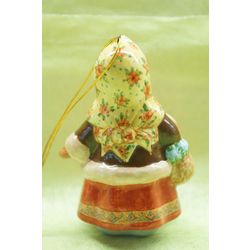 Ярославская майолика / Christmas tree toy "Anya with a basket"