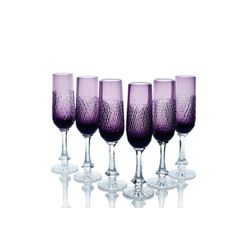Гусевской Хрустальный завод / Set of crystal glasses "Ball" purple 6 pieces