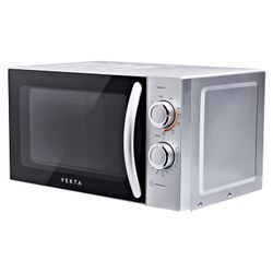 VEKTA MG720AHS microwave oven, 20 litres, 700 watt power, mechanical control, grill, timer, silver