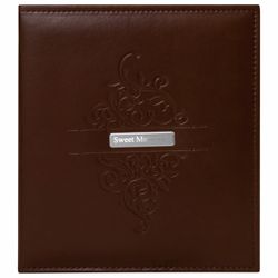 Photo album BRAUBERG "Beta" 20 magnetic sheets, 23x28 cm, smooth leather, brown