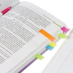 Bookmark HOPAX adhesive NEON, plastic, or 12x45 mm, 5 colors x 25 sheets in the cover, Euro slot