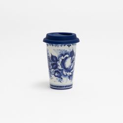 Гжельский Фарфоровый завод / Author's coffee cup with silicone lid No. 6