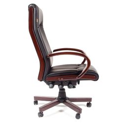 Ghế văn phòng "Elegant", CH 411, da sinh thái, gỗ, đen