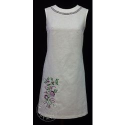 Елецкие кружева / Yelets lace / Women's linen dress with embroidery