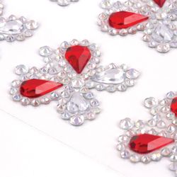 Rhinestones self-adhesive "Butterfly", 25 mm, 8 pieces, on a substrate, TREASURE ISLAND