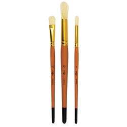 The brush PALETTE, SET of 3 PCs, (bristle round No. 7, 12, flat No. 12), blister