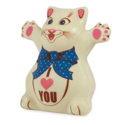 Figurine cat chocolate "I Love You"