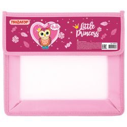 Pasta para cadernos PIFAGOR A5, 2 compartimentos, plástico, aba de velcro, "OWL PRINCESS"