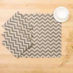 Доляна / Doliana / Set of napkins 40x40cm 4pcs, Zigzag gray, 100% PE, matting 200 g / m 3580540