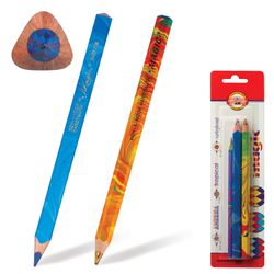Çok renkli kurşun kalemler KOH-I-NOOR, 3'lü set, "Magic", 5,6 mm / 7,1 mm, blister