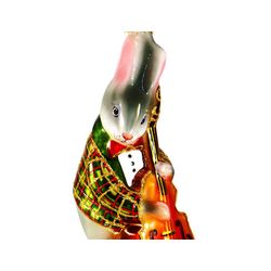 Ариель / Weihnachtsbaumspielzeug "Hase mit Kontrabass", 13 cm