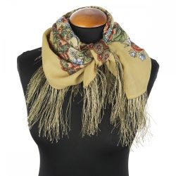 Павловопосадский платок / "Maria" shawl with silk fringe