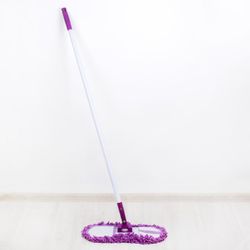 Доляна / Shaft / Mop flat, metal handle 125 cm, microfiber attachment 40 × 15 cm, lilac