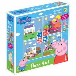 Puzzle Peppa Pig "Summer days", 4 in 1, 9-16-25-36 elements, ORIGAMI