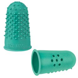 Rubber finger cots with holes, SET 10 pcs., Diameter 17 mm, green, STAFF "EVERYDAY"