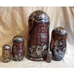 Авторская продукция / Portrait matryoshka-dedication to "Svetlana Krinitskaya", 5 dolls