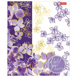 HATBER / Notebook А5, 48 sh., Staple, cage, 3D foil, "Painted Flowers" / 10 pcs.