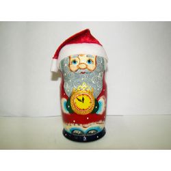 Лаврово / Matryoshka 5 places Santa Claus in a hat - Souvenir