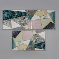 Доляна / Doliana / Set of universal rugs "Geo", 2 pcs: 45 × 120, 45 × 75 cm