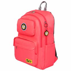 Sac à dos BRAUBERG LIGHT jeunesse, avec compartiment pour ordinateur portable, sangle de poitrine, néon-corail, 47x31x13 cm, 270298