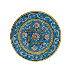 Беломорские узоры / Đĩa gỗ "Tranh xanh Shenkur" 16 cm