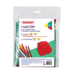 A set of lessons PYTHAGORAS: oilcloth PVC green, 69х40 cm, red armlets