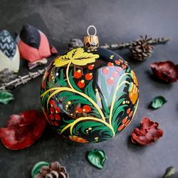 Elegifts / Boule 100 mm Baie Khokhloma