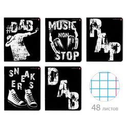 Альт / Notebook A5 48 l. bracket, cage, glossy varnish, "Rap & Dab" / 10 pcs.