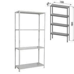 Metal BRABIX "MS Plus-185/40-4" (in 1850-s1000-g400mm), 4 shelves, adjustable supports