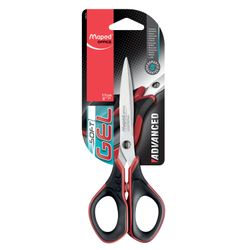 Scissors MAPED (France) "Advanced Gel", 170 mm, rubber coated handle, black and red