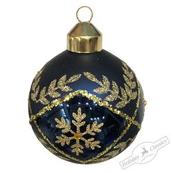 Holiday Classics / Ball with golden snowflakes, 8 cm, 6 pieces