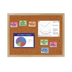 Cork board for announcements (45x60 cm), wooden frame, BRAUBERG