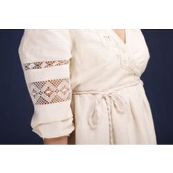 Снежинка / Snowflake / Women's dress "A-la-russ" with an undercut under the bust and embroidery