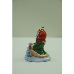 Ярославская майолика / Arbre de Noël jouet "Fille sculpte un bonhomme de neige"