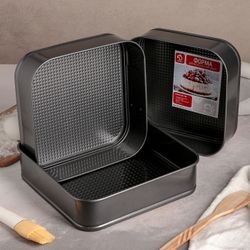 Доляна / Doliana / Set of demountable baking dishes “Elin. Square ", 3 pieces 22/24/26 cm, with non-stick coating