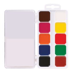 Watercolor BRAUBERG "ACADEMY" 10 colors, honey, square cuvettes, plastic pencil case