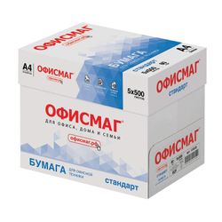 ОФИСМАГ / Office paper A4, class "C", STANDARD, 80 g / m2, 500 sheets, Mondi, whiteness 146% (CIE)