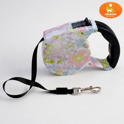 Пижон / Dude / Roulette with a leash-tape, rubber handle, 5 m, weight up to 15 kg, flower colors