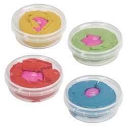 Sand for modeling kinetic INLANDIA, 4 colors, 480 g jars, 4 cookie cutters
