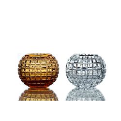 Гусевской Хрустальный завод / Crystal vase for flowers "Razotsvet" medium amber