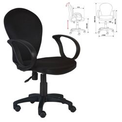 Chair CH-687AXSN, with armrests, black