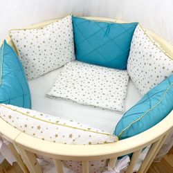 Dreams Store / Set of sides for a round baby cot "Emerald"