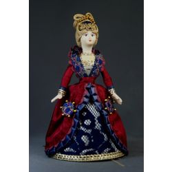Потешный промысел / Porcelain souvenir doll "Fantasy on a secular costume, 17th century"